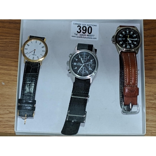 390 - 3 men's Pulsar watches including Chronograph