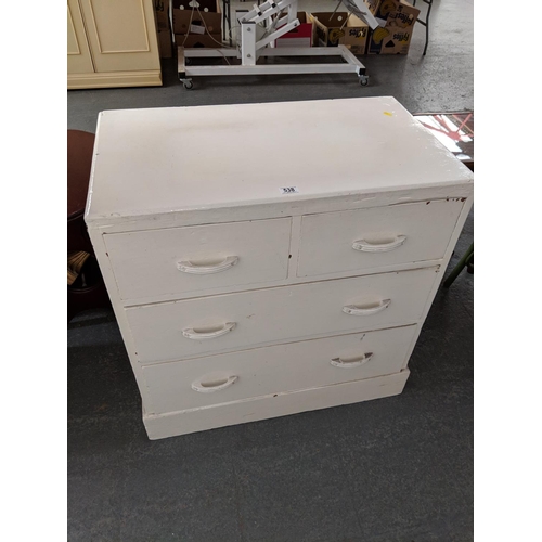 538 - A painted pine 4 drawer chest of drawers