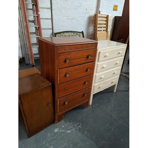 547 - Two chest of drawers and a bedside cabinet