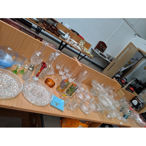 19 - A quantity of crystal , glass and other glassware etc.