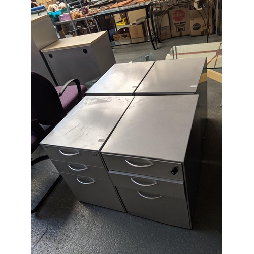 688 - Four metal 3 drawer office cabinets