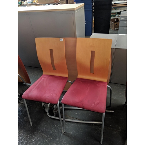 697 - Cafe table and two chairs