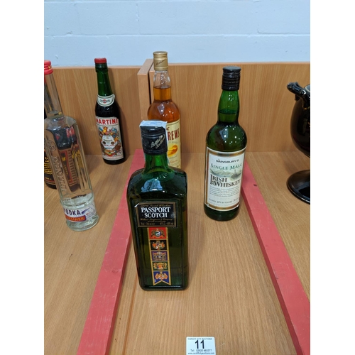 11 - McAndrews whisky, Passport scotch and Sainsbury Irish whiskey