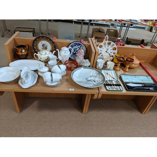 35 - A collection of fine china, pottery and boxed cutlery sets etc.