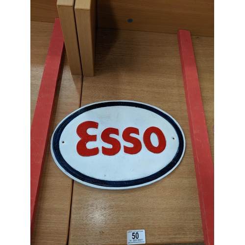 50 - Cast iron Esso plaque