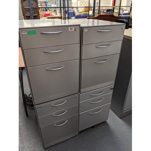 550 - Four small office cabinets with drawers