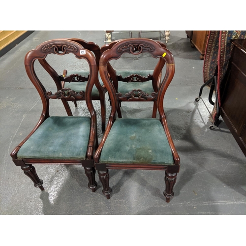219 - A set of four William IV dining chairs ( require attention)