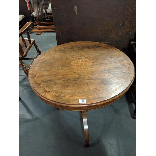 235 - An Edwardian inlaid, walnut, circular, pedestal side table