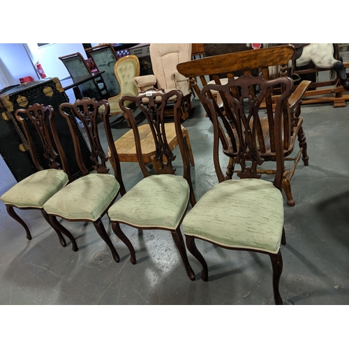 236 - A set of 4 Edwardian dining chairs