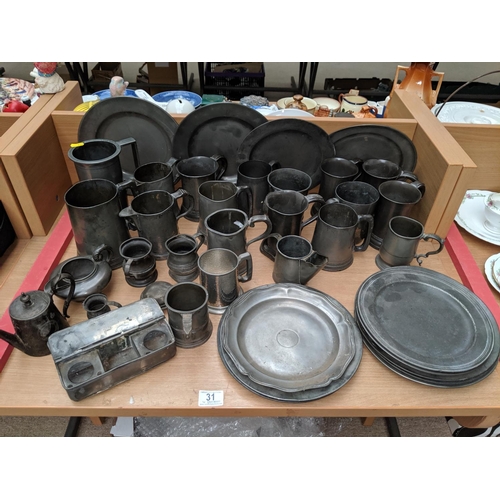 31 - A large quantity of early pewter