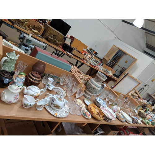 31 - A large quantity of mixed glass and china including Wedgwood, Sylvac etc.