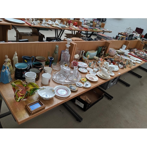 1 - A large quantity of glass and fine china including Minton, Sylvac etc.