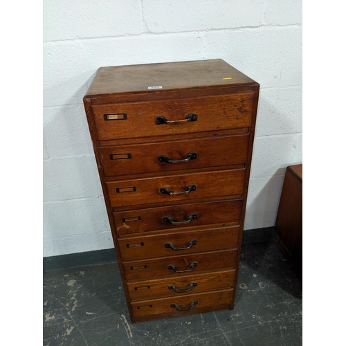 203 - An oak eight drawer specimen set of drawers