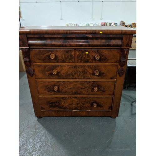 220 - A six drawer, Victorian mahogany chest of drawers