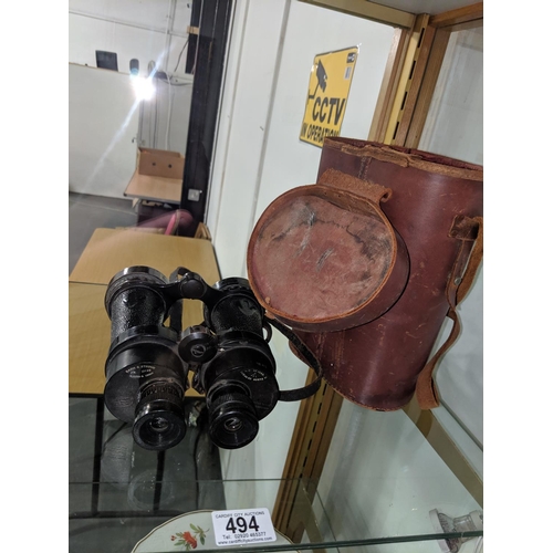 494 - A pair of Barr and Stroud naval binoculars- military issue