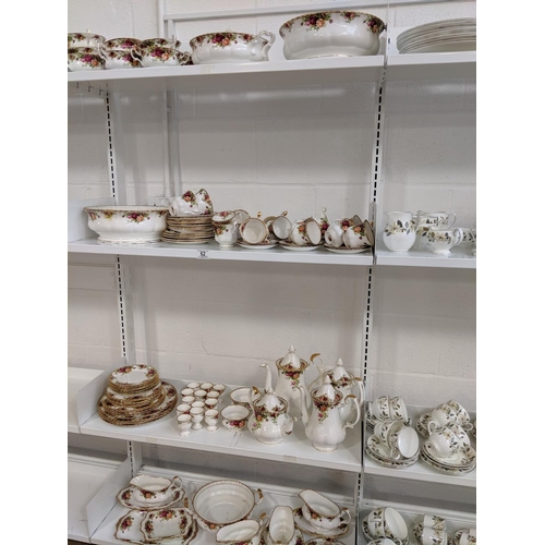 62 - A large selection of Royal Albert' Old Country Roses' including two large bowls, plates,coffee/tea p... 