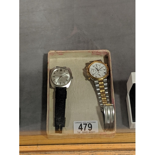 479 - A mens Seiko watch and a swiss Oriosa watch