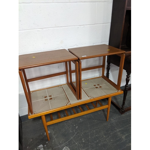 206 - 2 side tables and tiled top coffee table