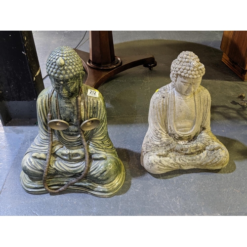 212 - Two Buddha figures
