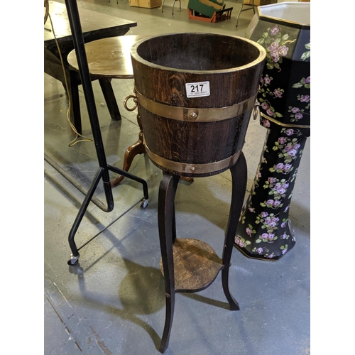 217 - An oak plant stand