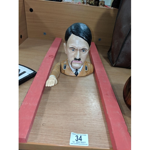 34 - A cast iron hitler nut cracker