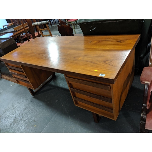 224 - A mid century, teak,office desk