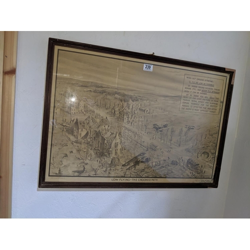 239 - A framed Royal Air Force technical diagram ' Low Flying The Crooked Path'