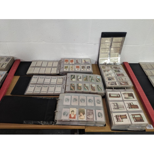 102 - Five full albums containing W.D & H.O Wills cigarette cards including ; railway equipment, H.M King ... 