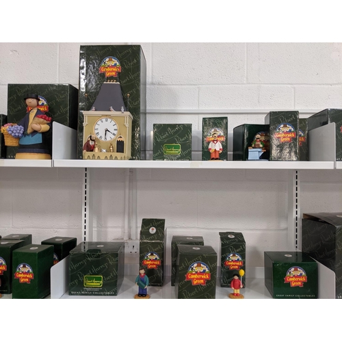 74 - Two shelves containing 12 boxed Robert Harrop Camberwick Green figures including Mr Sneed The Dustma... 