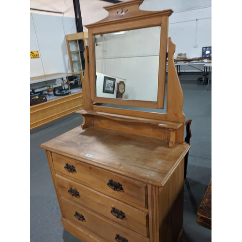 222 - A satinwood, three drawer dressing chest