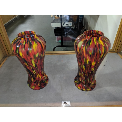 459 - Two large art glass vases