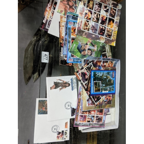 477 - A large quantity of Xena Warrior Princess stamps etc.