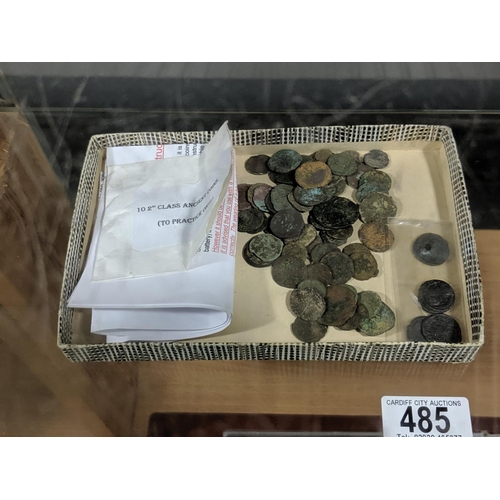 485 - A small collection of old coins ( possibly metal detecting finds)