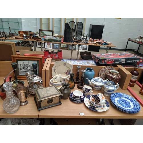 31 - A quantity of china, glass, silver plate and metalware