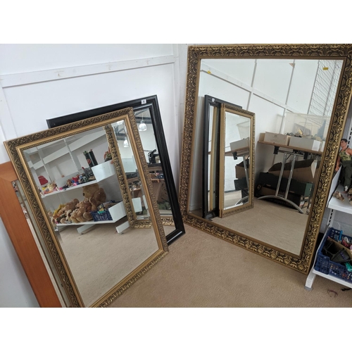 56 - 4 large mirrors, 2 gilt framed