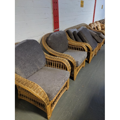 691 - A pair of conservatory chairs and a 3 seater settee