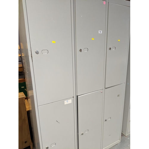 763 - 3 x two door metal lockers
