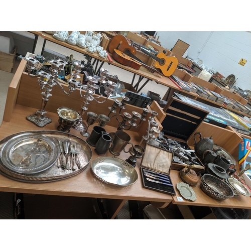 11 - A large quantity of silver plated items etc.