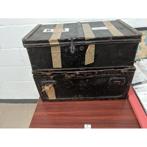 7 - Two metal military boxes