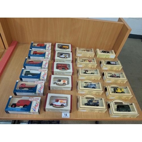 14 - 21 Die Cast boxed cars including 'Days-Gone' 'Oxford' etc.