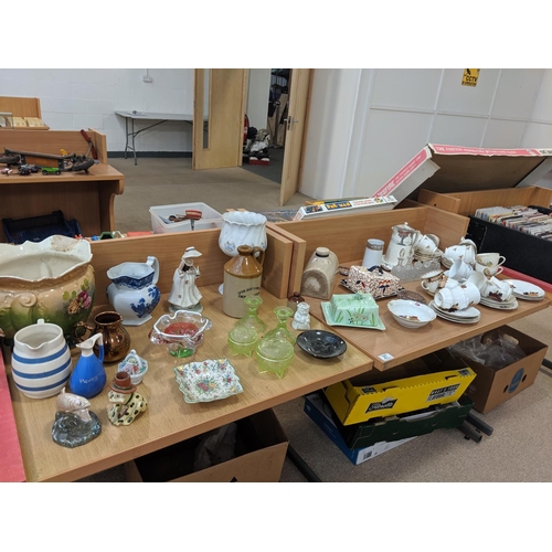 27 - Mixed miscellaneous china, glass etc including Beswick, Crown Ducal etc.