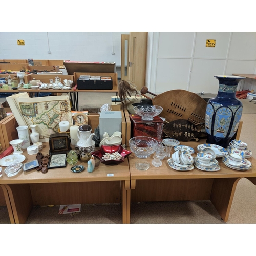 38 - Mixed glass and china etc including grovenor,Wedgwood etc.
