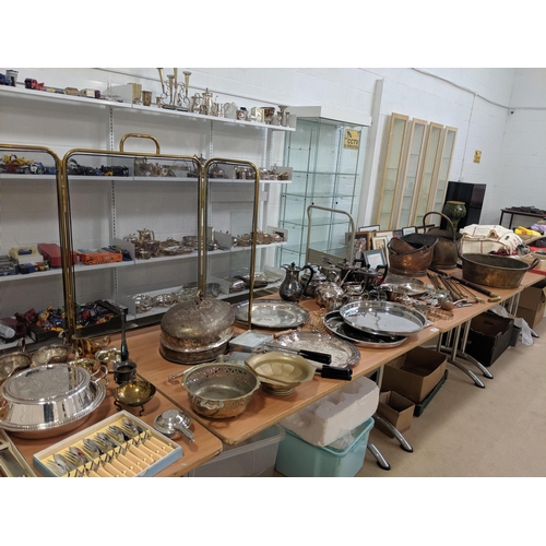40 - Quantity of copper and brass items and silver plate