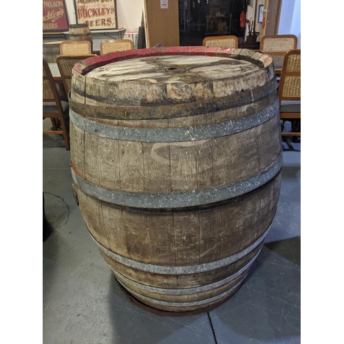 217 - A large oak beer barrel