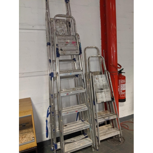 504 - Four aluminium step ladders