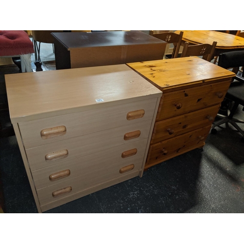 523 - A pine chest of drawers and one other chest of drawers