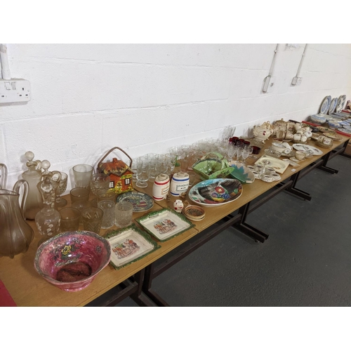 63 - A large quantity of mixed glass and china including Crown Devon, Royal Doulton etc.