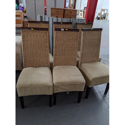 737 - Six wicker dining chairs