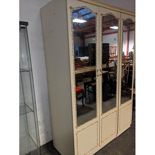 641 - A double and single mirrored front wardrobes