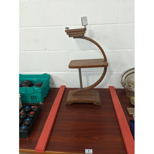 5 - A vintage wooden ashtray stand